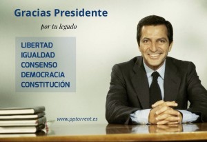 fotografía del PP Torrent en homenaje al presidente Adolfo Suárez