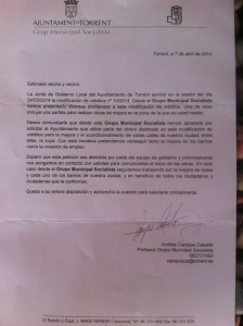 Carta "engañosa" del PSOE que están recibiendo algunos vecinos en sus casas