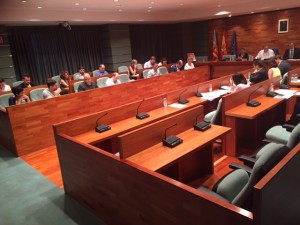 Pleno municipal con el escaño vacío de Guanyant
