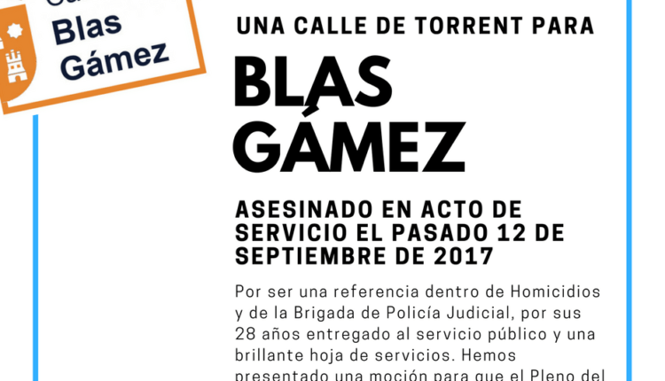 El PP pide una calle en Torrent para Blas Gamez