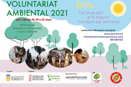Torrent lanza una nueva edición estival del Voluntariado Ambiental de Torrent Verd 2021