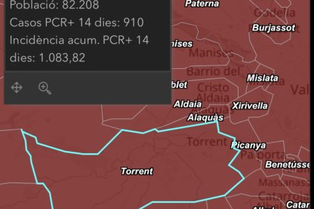 La incidencia de COVID supera la barrera de 1.000 en Torrent