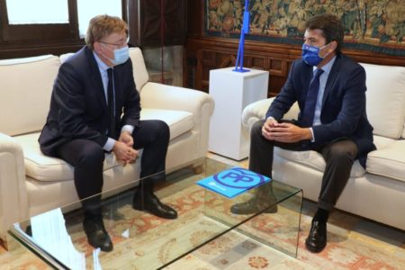 Mazón ofrece acuerdos a Ximo Puig ante la grave situación sanitaria, social y económica de la Comunitat