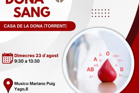 El Ayuntamiento de Torrent promueve la donación de sangre este miércoles