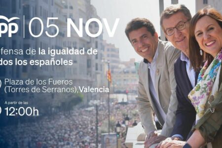 Valencia protestará este domingo junto a las Torres de Serranos contra la amnistía y a favor de la igualdad entre españoles