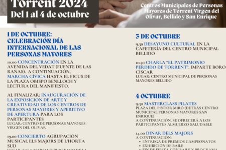 Torrent celebra la Semana del Mayor con actividades para todos los gustos