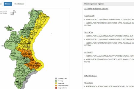 Aviso Especial por un nuevo episodio de lluvias, viento y bajada de temperaturas en la Comunitat Valenciana