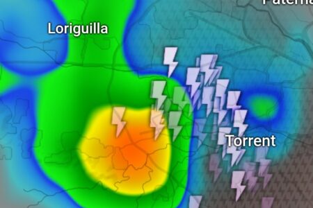 Torrent vive una noche en vilo por la alerta roja que ha dejado 35,3mm en la ciudad y 94,4mm en Calicanto