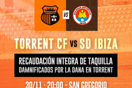 El Torrent CF destinará la recaudación de su próximo partido frente al SD Ibiza a los damnificados por la DANA