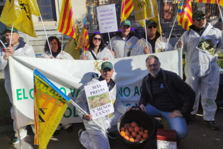 Agricultores valencianos protestan en Madrid contra las políticas agrarias y la gestión de la DANA del Gobierno