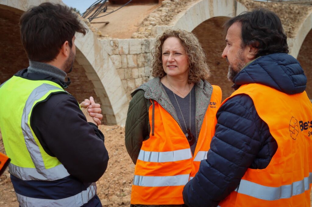 Folgado visitando obras puente Alaquas