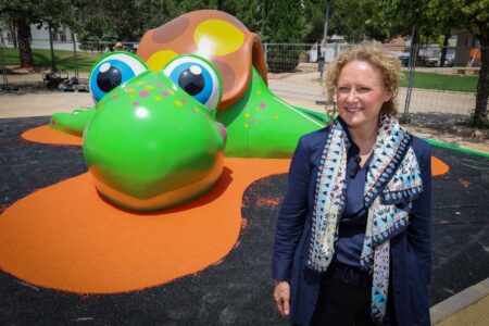 Torrent instala una gran tortuga de juegos infantiles en la Avenida al Vedat